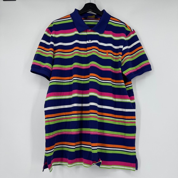 Polo Ralph Lauren Other - Polo Golf Ralph Lauren Mens XXL Pro Fit Striped Polo Shirt Blue Green Pink Multi